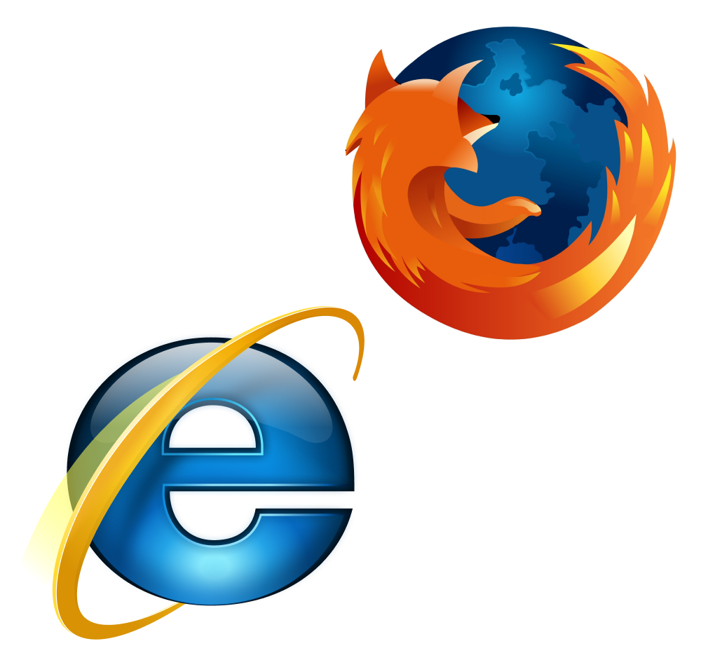 anciens logos Firefox et Internet Explorer